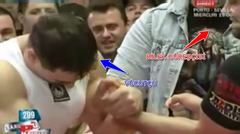 İkisi de Profesyonel Olan Bilek Güreşçisi ve Vücutçu Arasındaki Bilek Güreşi Müsabakası Dramatik Şekilde Sonuçlandı